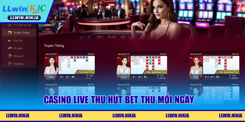 Casino live thu hút bet thủ mỗi ngày