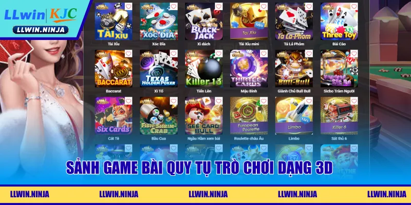 Sảnh game bài quy tụ trò chơi dạng 3D